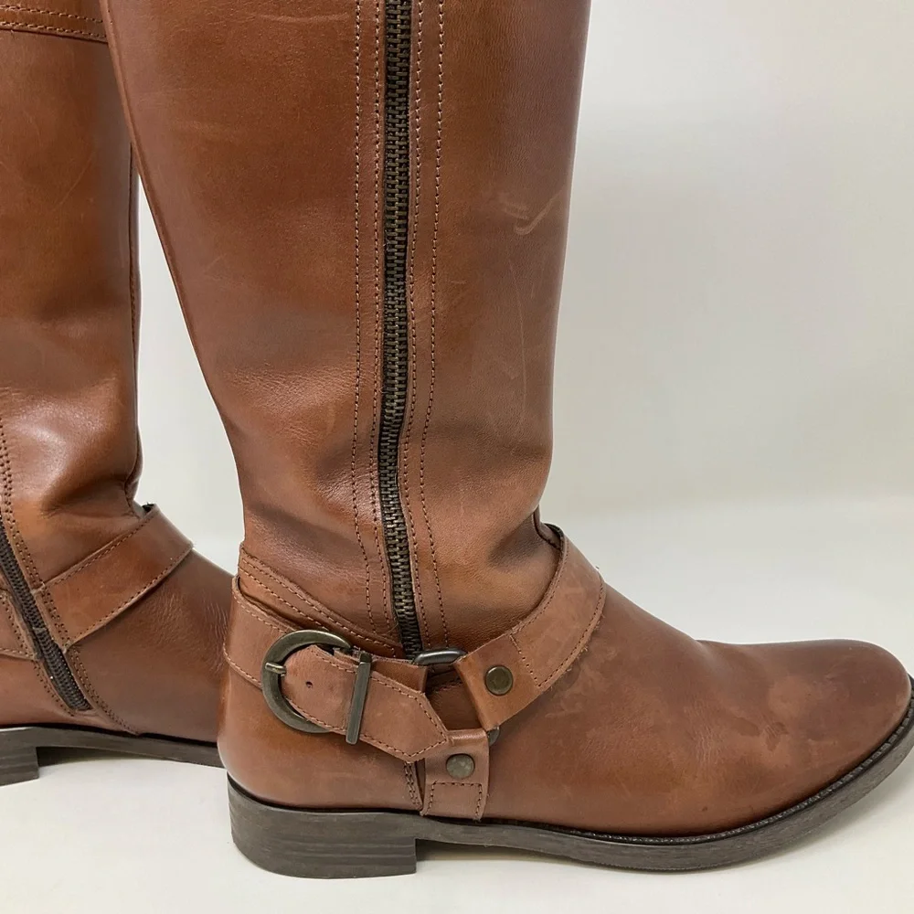 Aldo Brown Leather Riding Boots - Picture 3 of 14